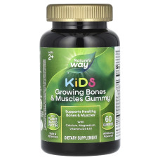 Здоровый рост костей и мышц, для детей от 2 лет, вкус ягод, Kids, Growing Bones&Muscles Gummy, Ages 2 +, Nature's Way, 60 жевательных конфет