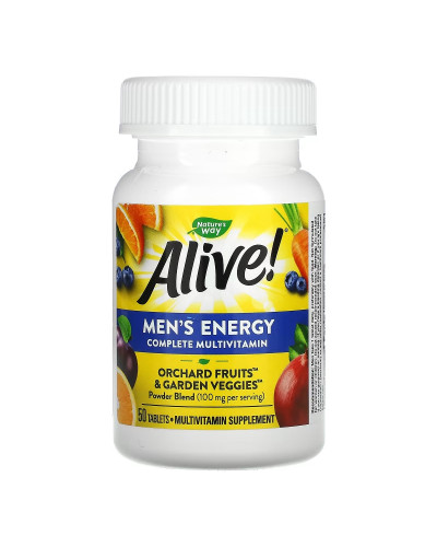 Мультивітамінний комплекс для чоловіків, Alive! Men's Energy Complete Multivitamin, Nature's Way, 50 таблеток