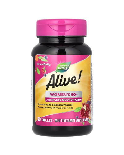 Мультивітаміни повного комплексу для жінок 50+, Alive! Women's 50+ Complete Multivitamin, Nature's Way, 50 таблеток Мультивітаміни повного комплексу для жінок 50+, Alive! Women's 50+ Complete Multivitamin, Nature's Way, 50 таблеток