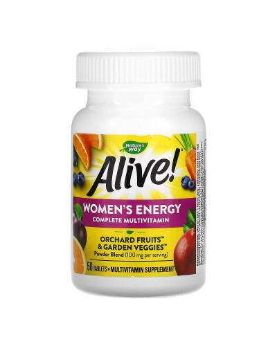 Мультивитаминный комплекс Для Женщин, Alive! Women's Energy Complete Multivitamin, Nature's Way, 50 таблеток