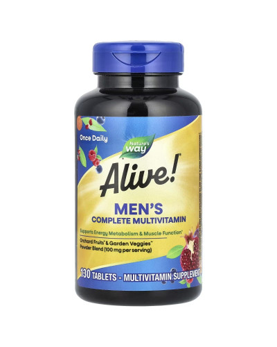 Комплекс мультивітамінів для чоловіків, Alive! Men's Complete Multivitamin, Nature's Way, 130 таблеток