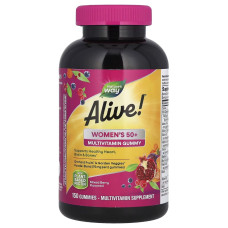 Мультивитамины для женщин 50+, вкус ягод, Alive! Women's 50+ Multivitamin Gummy, Nature's Way, 150 жевательных конфет