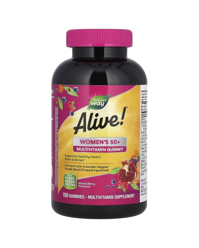 Мультивітаміни для жінок 50+, смак ягід, Alive! Women's 50+ Multivitamin Gummy, Nature's Way, 150 жувальних цукерок