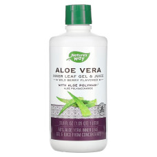УЦЕНКА Алоэ вера, гель и сок, вкус лесной ягоды, Aloe Vera Leaf Gel & Juice, Wild Berry Flavor, Nature's Way, 1000 мл (вмятина)