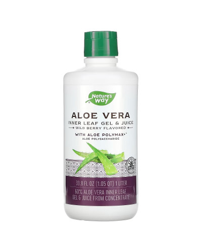 УЦІНКА Алое вера, гель і сік, смак лісової ягоди, Aloe Vera Leaf Gel & Juice, Wild Berry Flavor, Nature's Way, 1000 мл (вм'ятина)