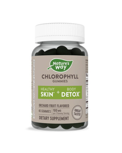 Хлорофіл, 100 мг, смак фруктів, Chlorophyll Gummies, Nature's Way, 40 жувальних цукерок