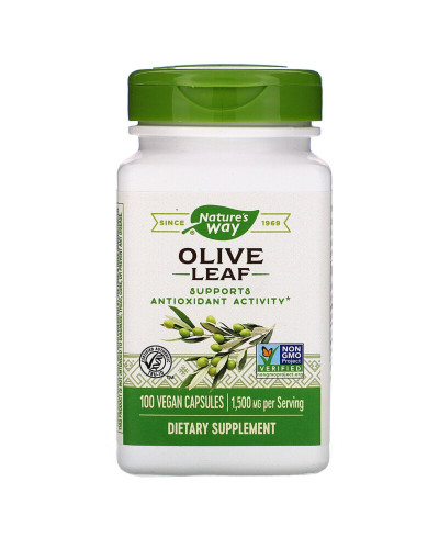 Оливковые Листья, Olive Leaves, Nature's Way, 1500 мг, 100 Капсул