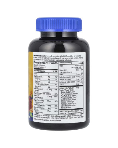 Мультивітаміни для чоловіків, без цукру, смак персика, Alive! Men's Gummy Multivitamin, Nature's Way, 50 жувальних цукерок