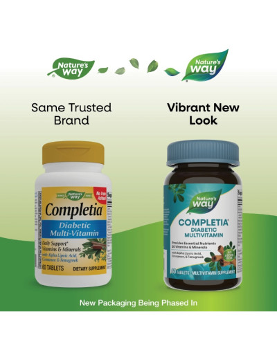 Мультивітаміни для Діабетиків, Completia, Diabetic Multi-Vitamin, Nature's Way, 60 таблеток