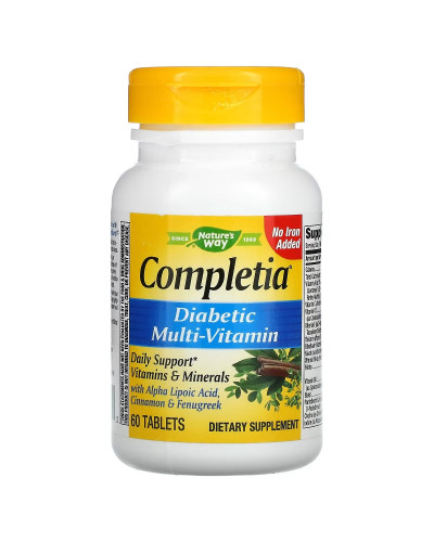 Мультивітаміни для Діабетиків, Completia, Diabetic Multi-Vitamin, Nature's Way, 60 таблеток