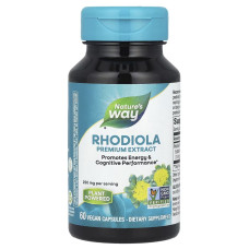 Родиола, 250 мг, Rhodiola, Premium Extract, Nature's Way, 60 вегетарианских капсул
