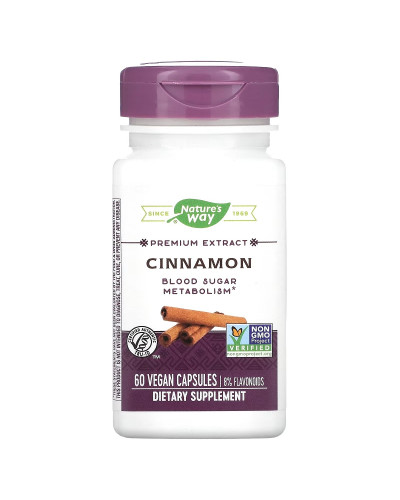 Кориця, екстракт преміум-класу, Cinnamon, Nature's Way, 60 вегетаріанських капсул