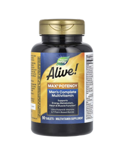 Мультивітаміни для чоловіків Alive! Max3 Potency, Men's Multivitamin, Nature's Way, 90 таблеток