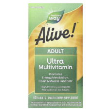 УЦЕНКА Мультивитамины для взрослых, Alive! Adult Ultra Potency Complete Multivitamin, Nature's Way, 60 таблеток (мятая баночка)
