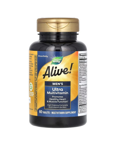 Мультивітаміни ультра для Чоловіків, Alive! Men's Ultra Multivitamin, Nature's Way, 60 таблеток