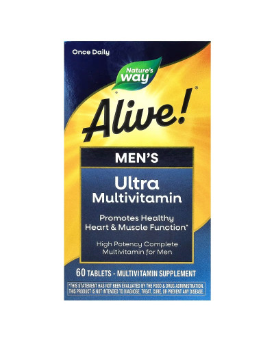 Мультивітаміни ультра для Чоловіків, Alive! Men's Ultra Multivitamin, Nature's Way, 60 таблеток