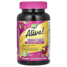 Мультивитамины для женщин 50+, вкус ягод, Alive! Women's 50+ Multivitamin Gummy, Nature's Way, 60 жевательных конфет