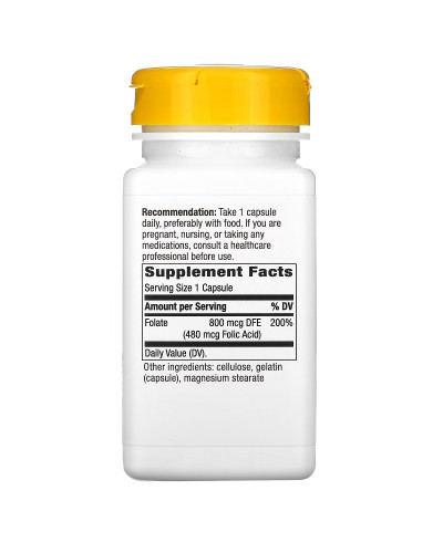 Фолат, 800 мкг, Folate, Nature's Way, 100 капсул Фолат, 800 мкг, Folate, Nature's Way, 100 капсул