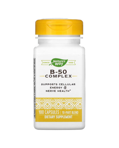 Комплекс вітамінів B, B-50 Complex, Nature's Way, 100 капсул
