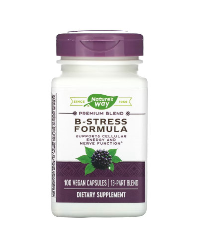 Стрес формула В-Комплекс, преміум-суміш, B-Stress Formula, Nature's Way, 100 вегетаріанських капсул