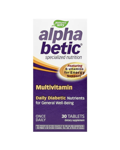 Мультивітаміни для людей з діабетом або преддіабетом, Alpha Betic Multivitamin, Nature's Way, 30 таблеток