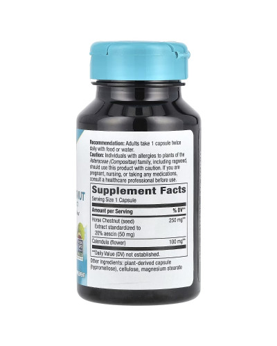 Кінський каштан, преміум екстракт, 250 мг, Horse Chestnut, Premium Extract, Nature's Way, 90 вегетаріанських капсул