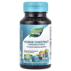 Конский каштан, премиум экстракт, 250 мг, Horse Chestnut, Premium Extract, Nature's Way, 90 вегетарианских капсул
