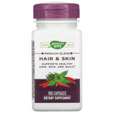 Здоровье волос, кожи и ногтей, Hair & Skin, Nature's Way, 100 капсул
