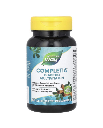 Мультивітаміни для Діабетиків, Completia, Diabetic Multi-Vitamin, Nature's Way, 60 таблеток