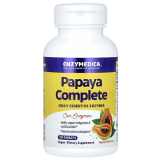 Ферменты папаи, Papaya Complete, Enzymedica, 120 жевательных таблеток