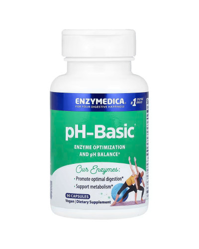 Ферменти для підтримки pH балансу, pH-Basic, Enzymedica, 90 капсул