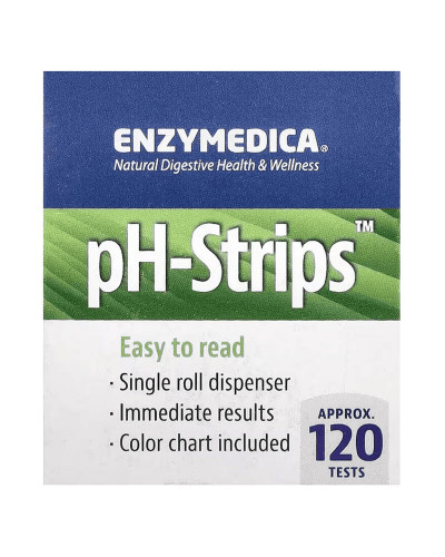 Тест-смужки для визначення рН, pH-Strips, Enzymedica, 120 шт