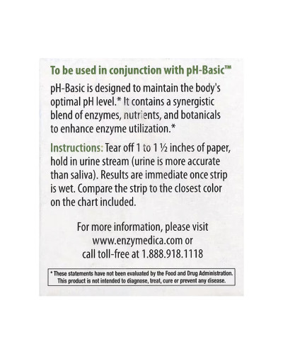 Тест-смужки для визначення рН, pH-Strips, Enzymedica, 120 шт