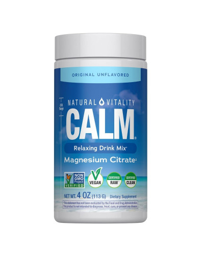 Магний в порошке, 350 мг без ароматизаторов, CALM, Magnesium Supplement, Natural Vitality, 113 гр