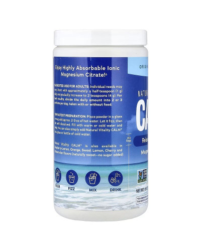 Магний в порошке, 350 мг без ароматизаторов, CALM, Magnesium Supplement, Natural Vitality, 113 гр Магний в порошке, 350 мг без ароматизаторов, CALM, Magnesium Supplement, Natural Vitality, 113 гр