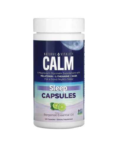 Спокойный сон с эфирным маслом бергамота, CALM, Sleep Capsules with Bergamot Essential Oil, Natural Vitality, 120 капсул