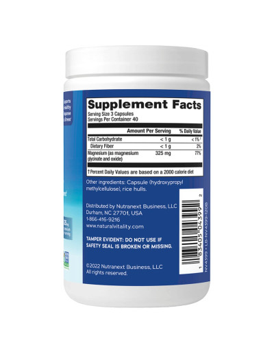 Глицинат Магния, 325 мг, CALM, Magnesium Glycinate, Natural Vitality, 120 капсул Глицинат Магния, 325 мг, CALM, Magnesium Glycinate, Natural Vitality, 120 капсул