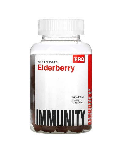 Бузина, вкус малины, Elderberry, T-RQ, 60 жевательных конфет