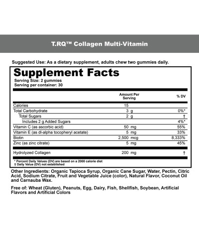 Коллаген с Мультивитаминами, фруктовый вкус, Collagen Multivitamin, T-RQ, 60 жевательных конфет