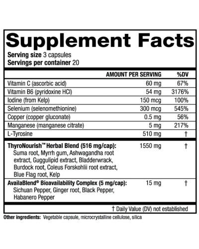 Комплекс для Поддержки Щитовидной Железы, Thyroid Thrive, RidgeCrest Herbals, 60 вегетарианских капсул