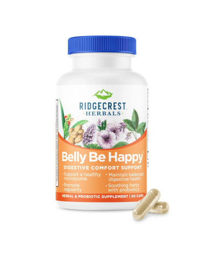 Здоров'я травної системи, Belly Be Happy, RidgeCrest Herbals, 60 капсул