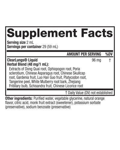 Здоров'я легень, смак апельсину, ClearLungs Liquid, RidgeCrest Herbals, 59 мл