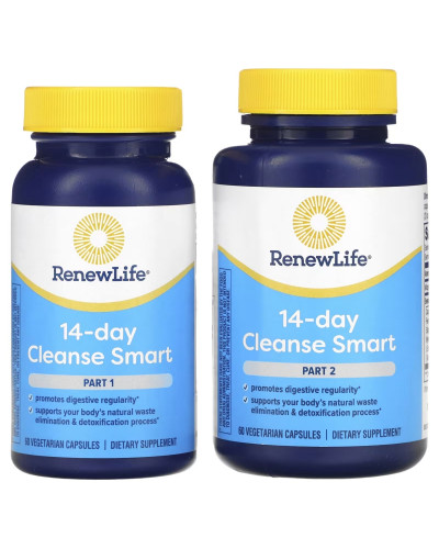 Очищение и детокс, 30-дневная программа, Advanced Cleanse Smart, Renew Life, 2 баночки по 60 вегетарианских капсул