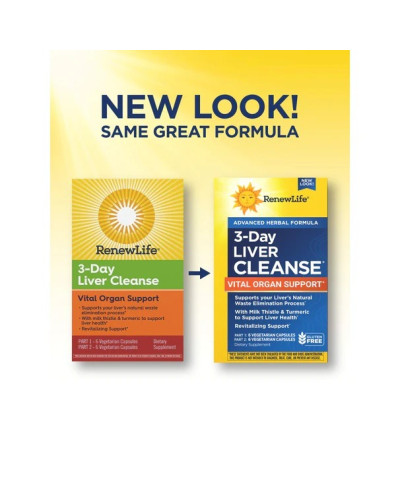 Очистка печени, 3-дневная программа, 3 Day Liver Cleanse, Renew Life, 12 вегетарианских капсул