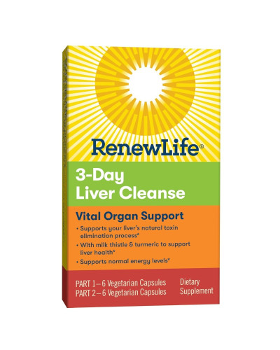 Очистка печени, 3-дневная программа, 3 Day Liver Cleanse, Renew Life, 12 вегетарианских капсул