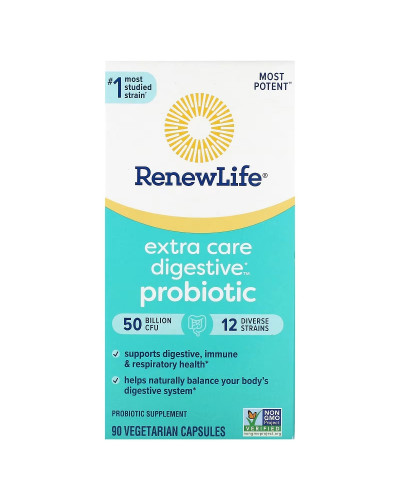Пробиотик, 50 млрд КОЕ, Extra Care Digestive Probiotic, Renew Life, 90 вегетарианских капсул
