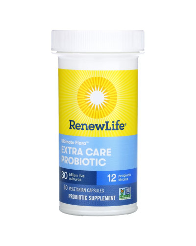 Пробиотик, 30 млрд КОЕ, Ultimate Flora Extra Care Probiotic, Renew Life, 30 вегетарианских капсул