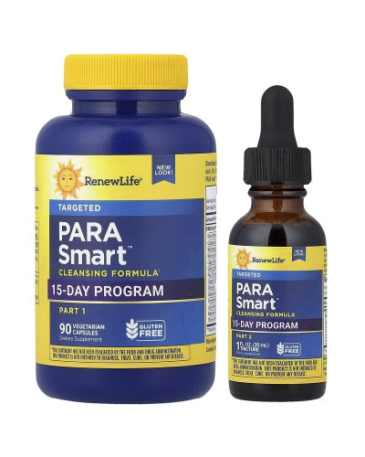 Очищающая формула, 15-дневная программа, ParaSmart Cleansing Formula, Renew Life, 90 вегетарианских капсул и капли