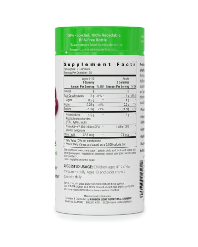 Пробіотики, Смак ягід, Probiolicious Probiotic Gummies, Delicious Berry Flavor, Rainbow Light, 50 жувальних цукерок