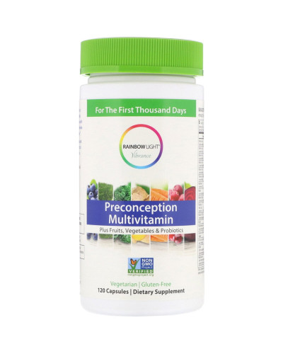 Мультивітаміни пренатальні, Preconception Multivitamin, Rainbow Light, 120 капсул